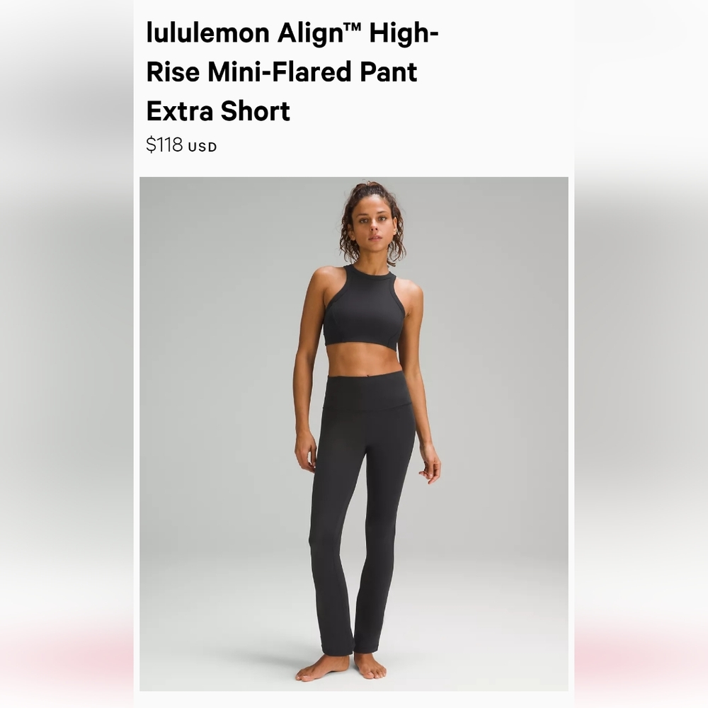 Nwt lululemon align mini-flare pant extra short
